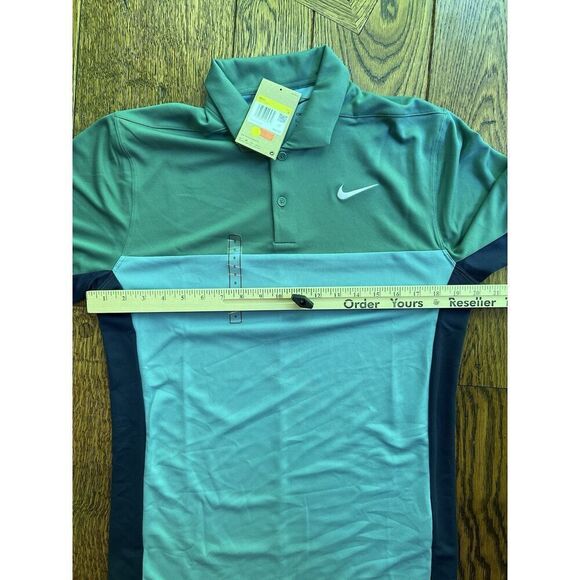 Nike Dri Fit Victory+ Block Mens Blue Navy Green Golf Polo Shirt New Size Small - Picture 5 of 6